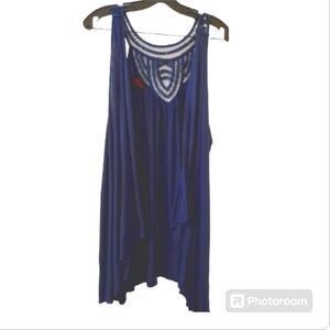 Vintage Y2K Torrid Navy Blue Open Front Sleeveless Waterfall Vest 3X